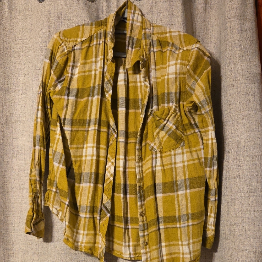 Sonoma Mustard Plaid Shirt